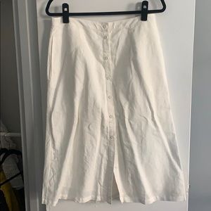 Tobi linen white midi skirt